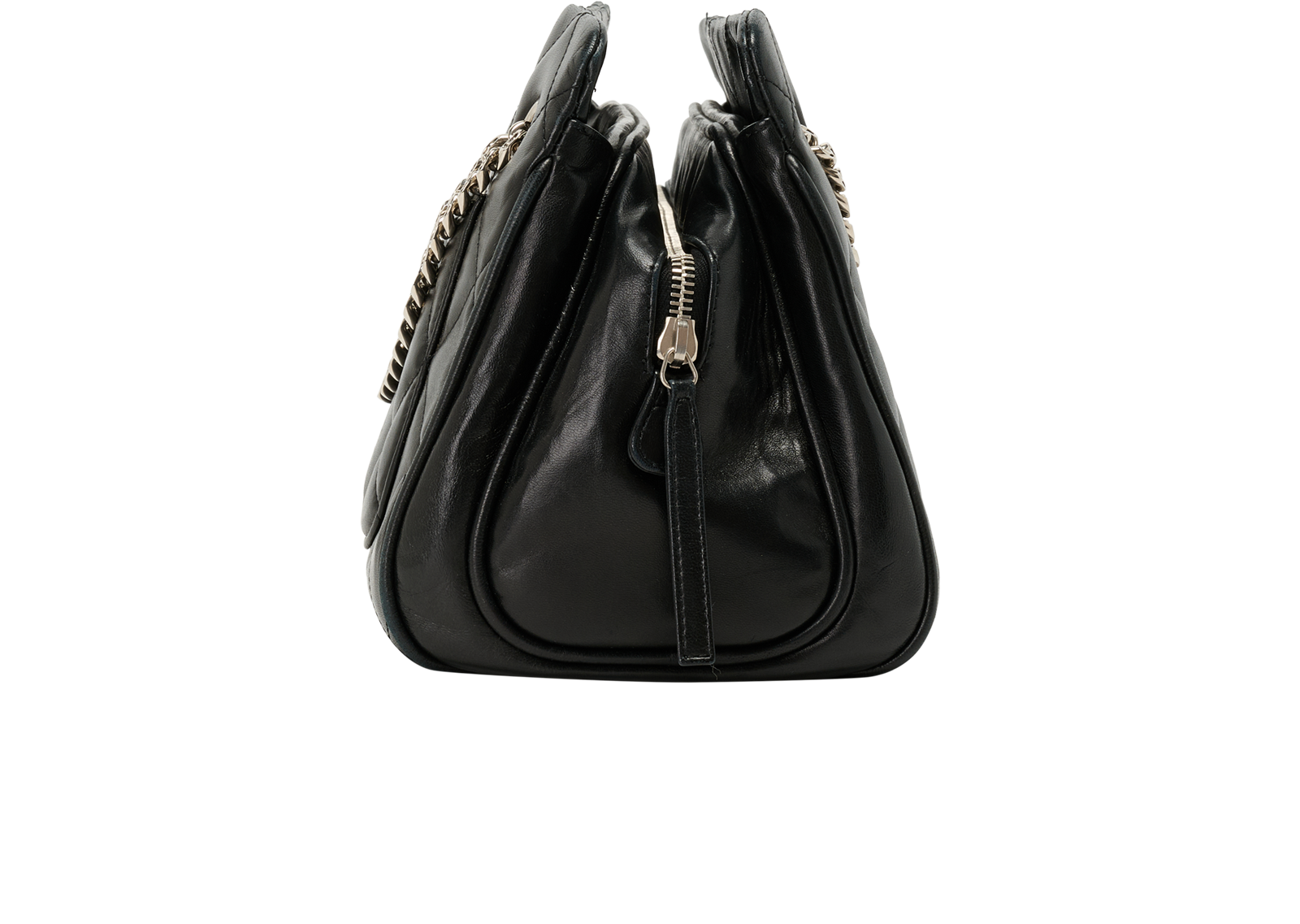 Quilted Tote, &pound;2,600, Handbags, Black, Leather, Side view